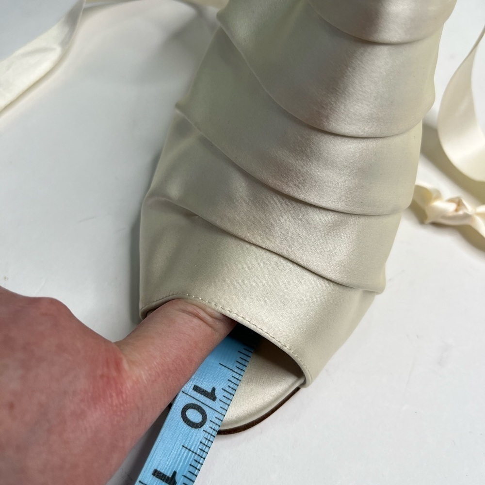 NEW Bridal by Butter Cream Satin Peep-Toe Lace-up Classy Wedding Bridal Pumps - Picture 14 of 14